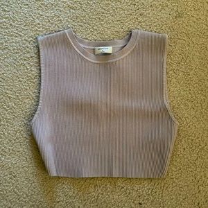 Babaton sculpt knit racer cropped tank